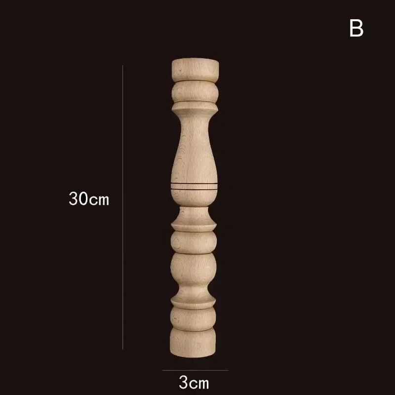 Vintage Carved Wood Spindle Column Decorative Furniture Applique For Cabinet And Home Accent 6
