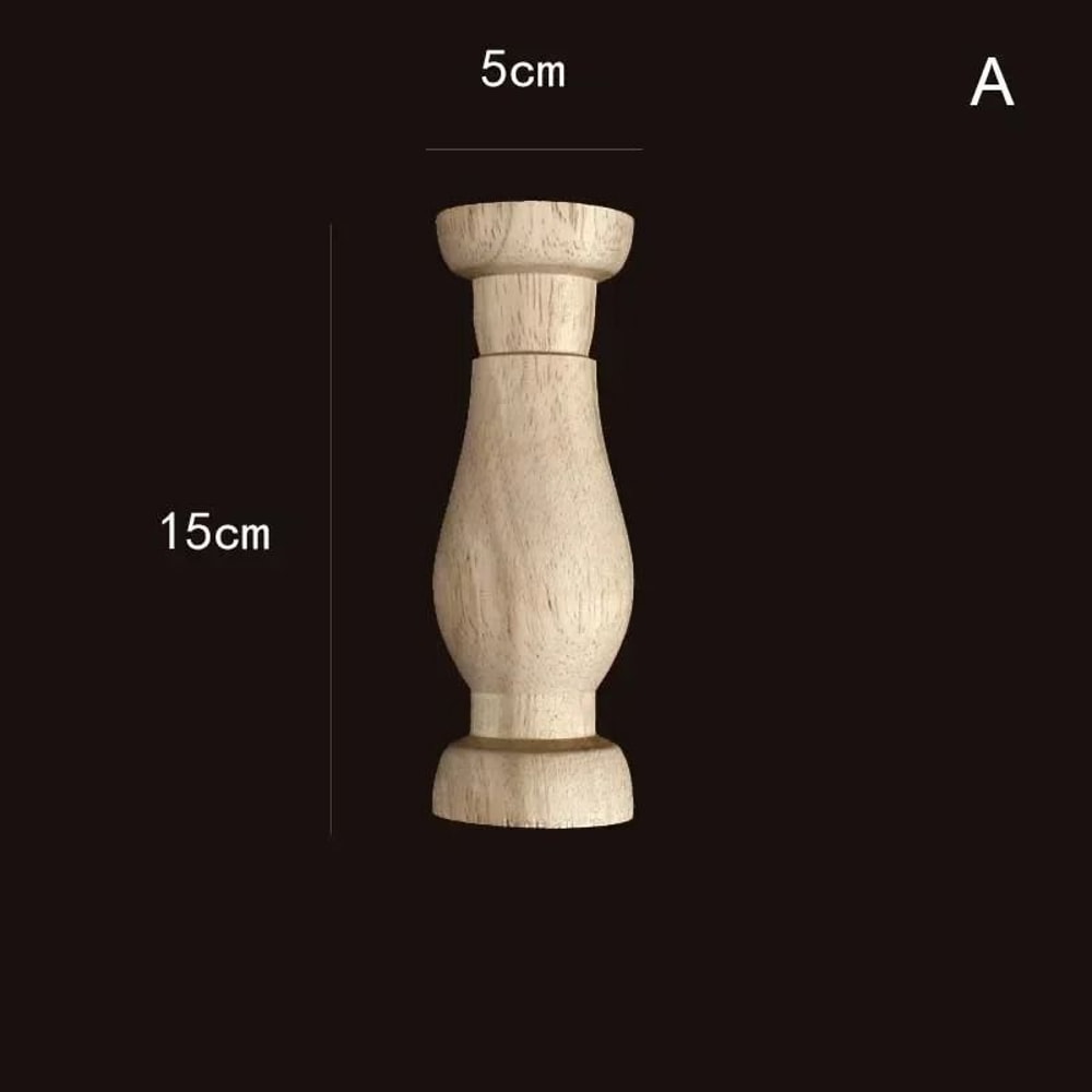 Vintage Carved Wood Spindle Column Decorative Furniture Applique For Cabinet And Home Accent 0