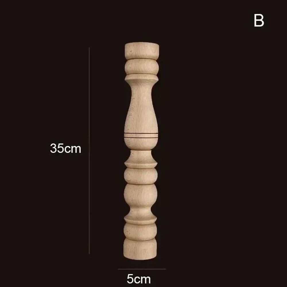 Vintage Carved Wood Spindle Column Decorative Furniture Applique For Cabinet And Home Accent 3