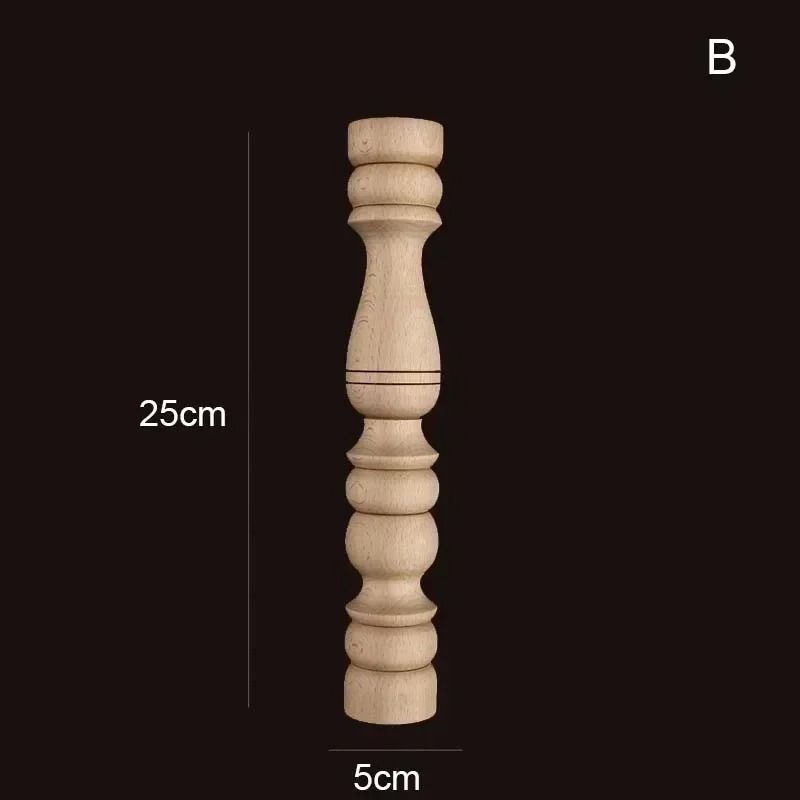 Vintage Carved Wood Spindle Column Decorative Furniture Applique For Cabinet And Home Accent 5