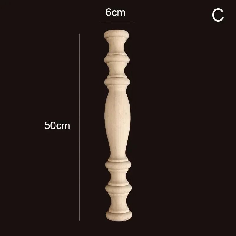 Vintage Carved Wood Spindle Column Decorative Furniture Applique For Cabinet And Home Accent 16