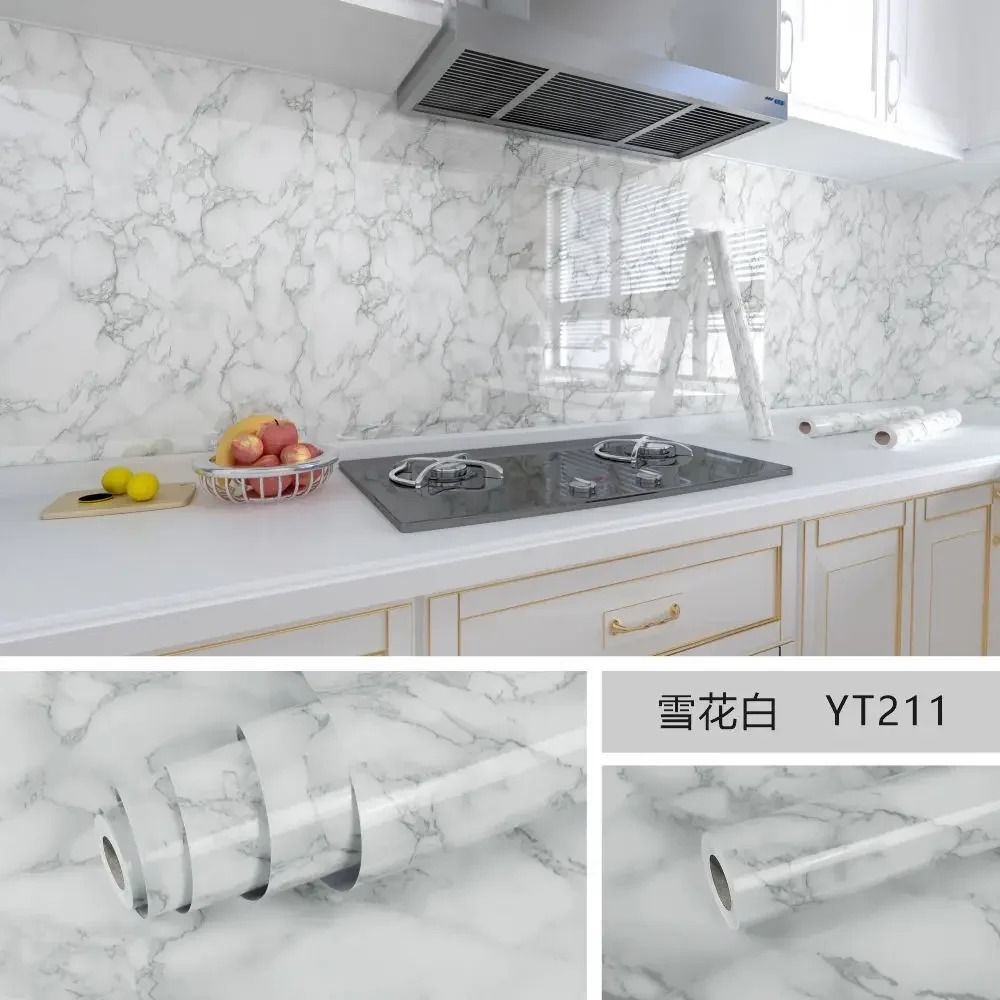 Marble Self Adhesive Wallpaper Waterproof Oil Proof Contact Paper For Kitchen Countertops And Walls 8