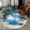 3D Ocean Dolphin Round Rug Non Slip Underwater Area Carpet For Living Room And Bedroom 0