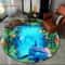 3D Ocean Dolphin Round Rug Non Slip Underwater Area Carpet For Living Room And Bedroom 3