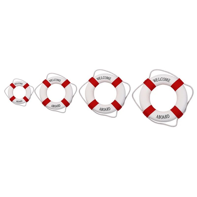 Mediterranean Style Lifebuoy Wall Decor Nautical Coastal Hanging Ornament 12