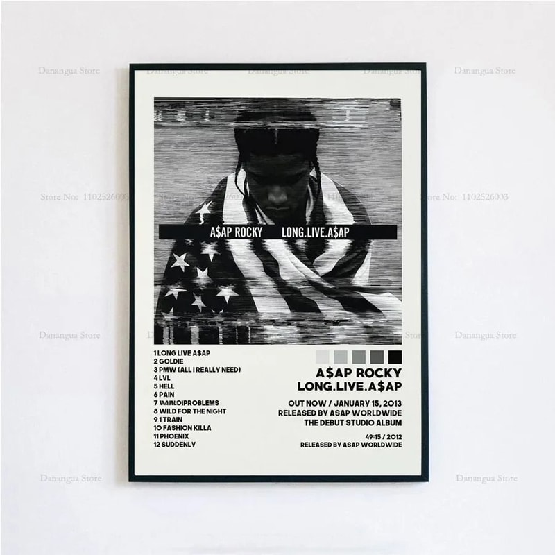 ASAP Rocky Poster Hip Hop Album Cover Wall Art Music Poster Print 5