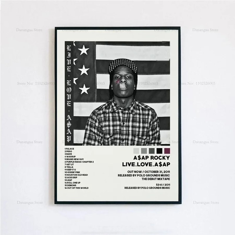 ASAP Rocky Poster Hip Hop Album Cover Wall Art Music Poster Print 15