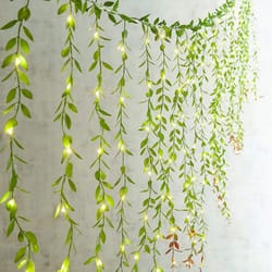 artificial ivy garland with led lights hanging green vine decor
