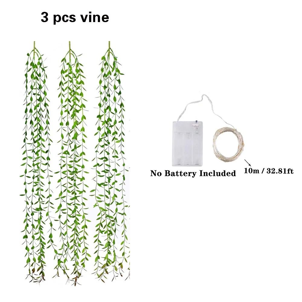 Artificial Ivy Garland With LED Lights Hanging Green Vine Decor 4