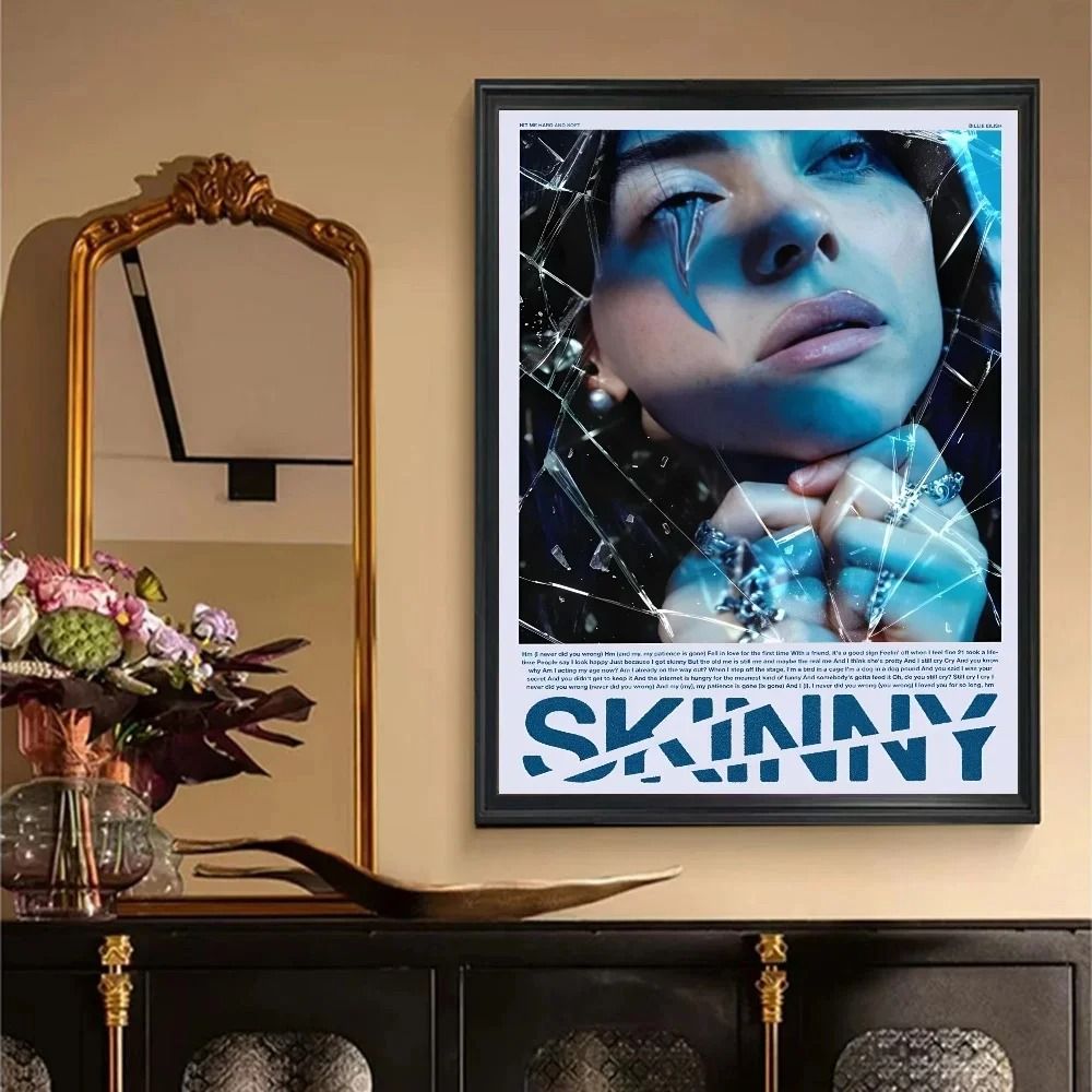 Billie Eilish Vintage Poster Retro Kraft Paper Music Wall Decor Sticker 4