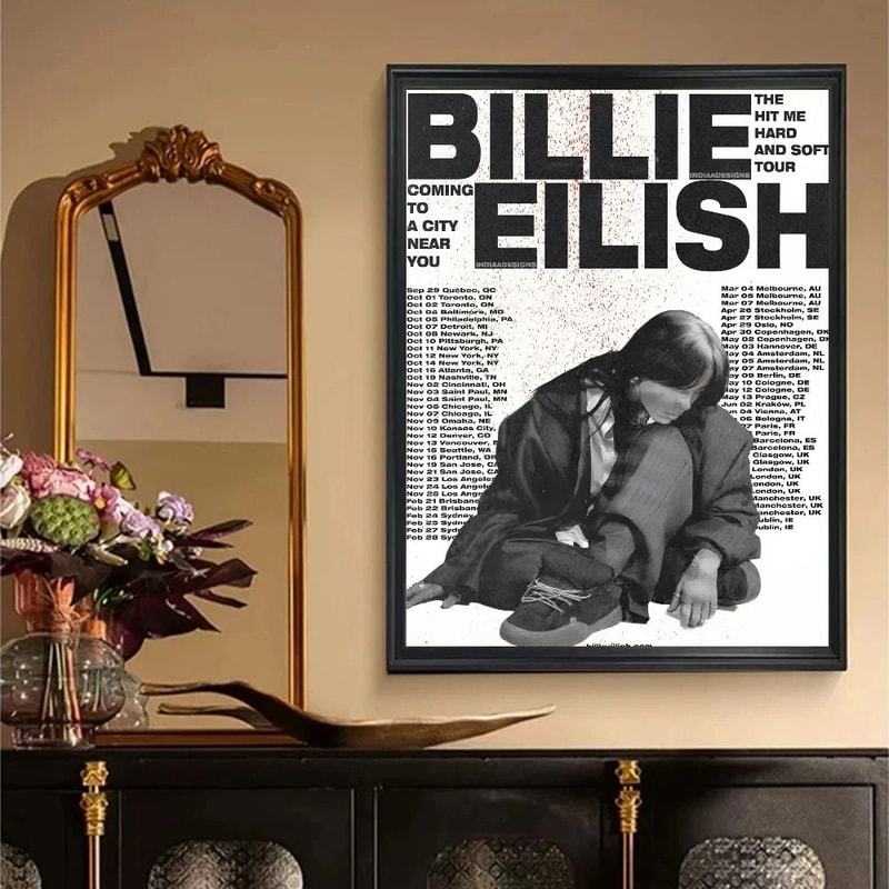 Billie Eilish Vintage Poster Retro Kraft Paper Music Wall Decor Sticker 9