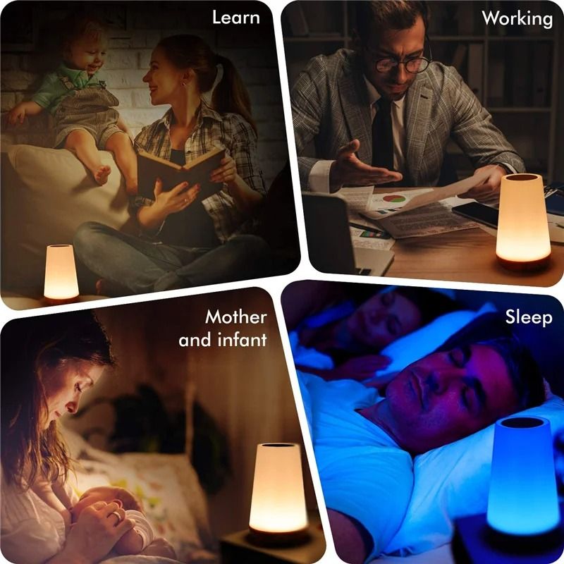 RGB Color Changing Touch Bedside Lamp Portable Rechargeable LED Night Light 1