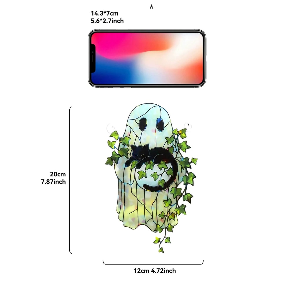 Cute Halloween Ghost Suncatcher Acrylic Window Hanging Ornament Decor 0