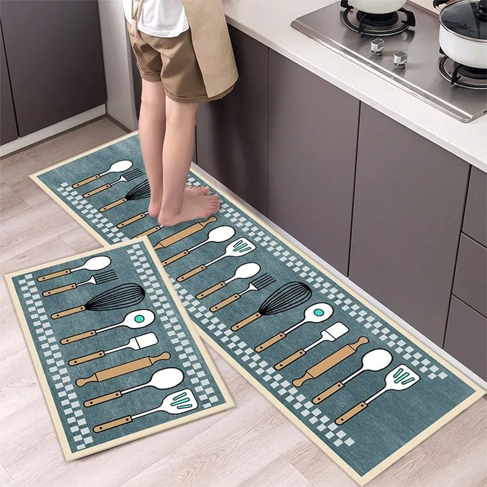 Soft Washable Non Slip Floor Mat Long Kitchen Bedside Runner Rug 1