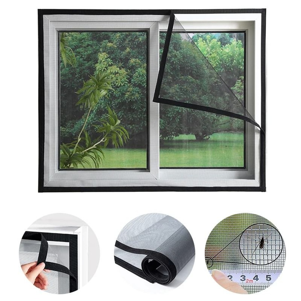 Self Adhesive Mosquito Window Screen Custom Size Insect Proof Window Net 4