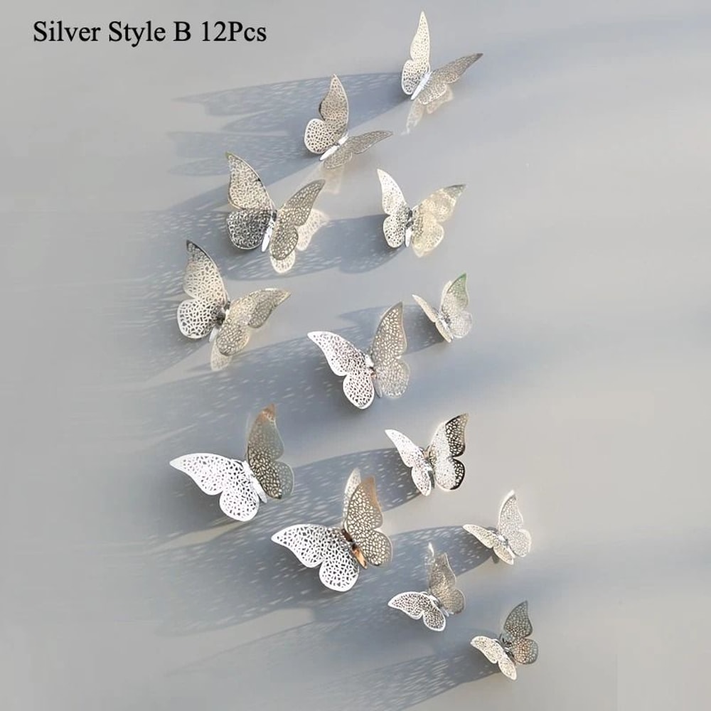 3D Mirror Butterfly Wall Stickers Elegant DIY Wall Decor For Living Room And Events 6