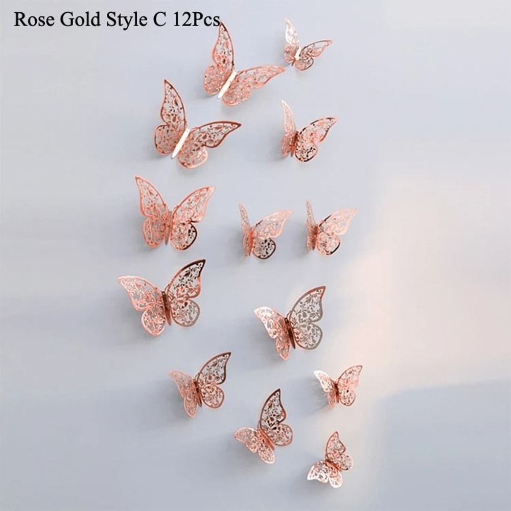 3D Mirror Butterfly Wall Stickers Elegant DIY Wall Decor For Living Room And Events 9