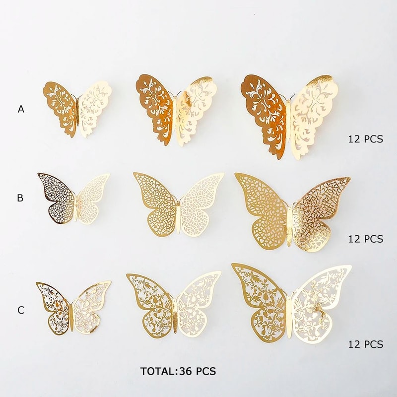 3D Mirror Butterfly Wall Stickers Elegant DIY Wall Decor For Living Room And Events 20