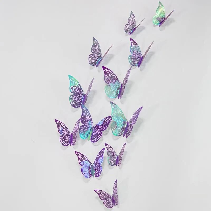 3D Mirror Butterfly Wall Stickers Elegant DIY Wall Decor For Living Room And Events 24