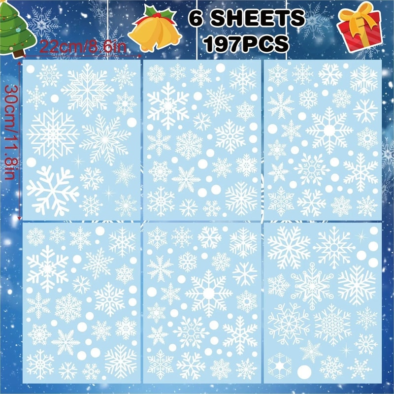 Christmas Snowflake Window Stickers Festive Holiday Wall Decals For Home Decor 2