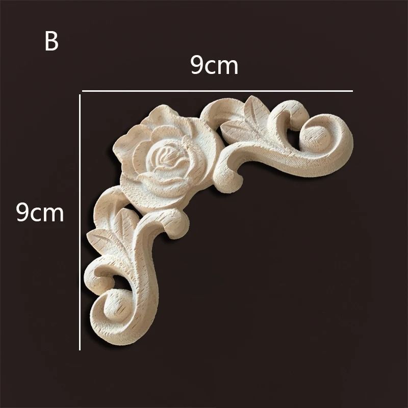 Rose Wood Carving Appliques Decorative Onlays For Furniture Antique Decor 5