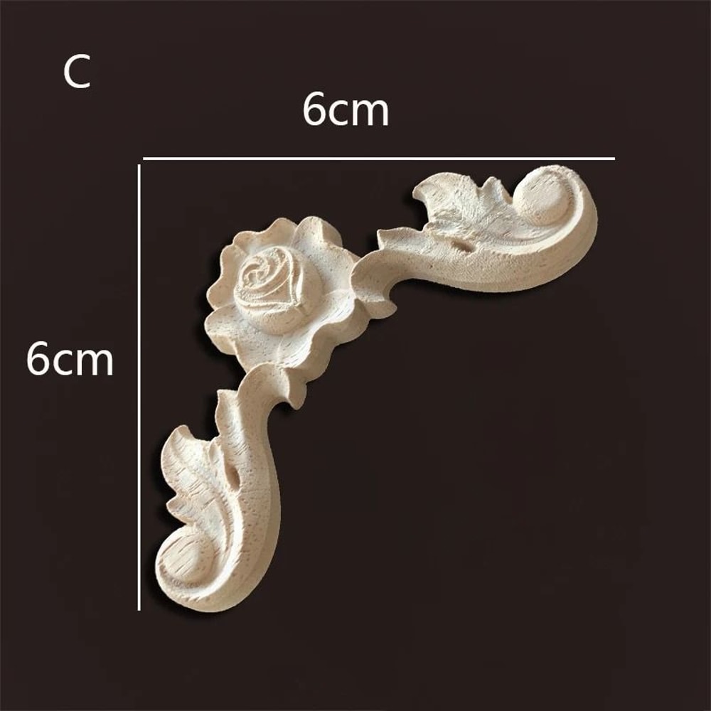Rose Wood Carving Appliques Decorative Onlays For Furniture Antique Decor 1