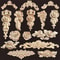 Rose Wood Carving Appliques Decorative Onlays For Furniture Antique Decor 27