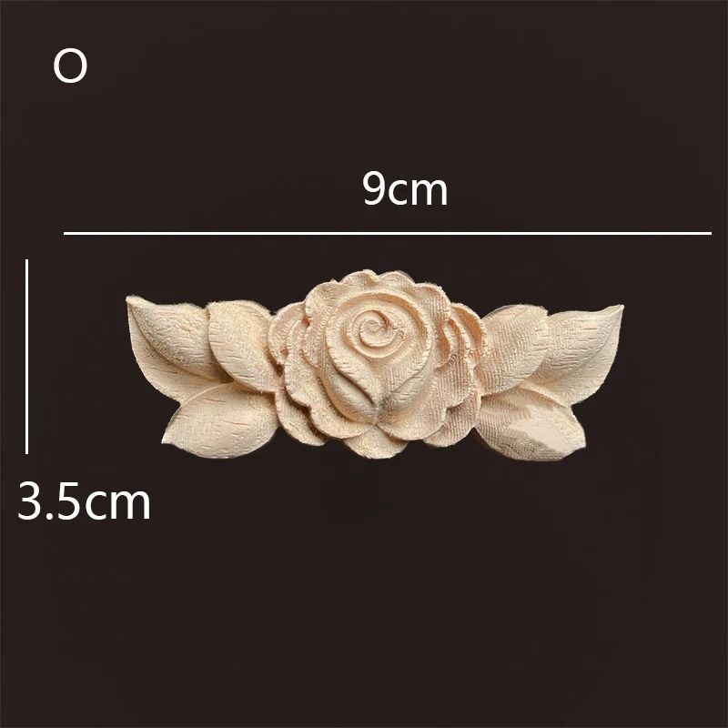 Rose Wood Carving Appliques Decorative Onlays For Furniture Antique Decor 7