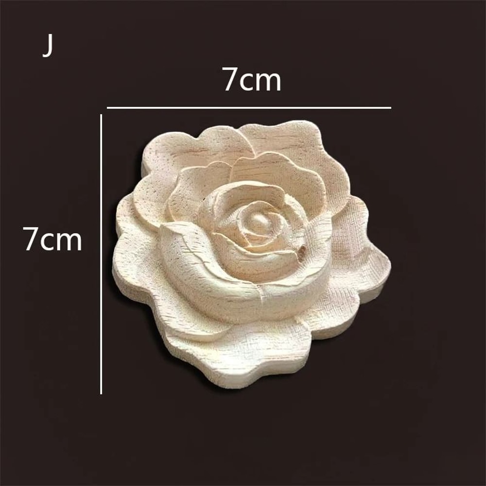 Rose Wood Carving Appliques Decorative Onlays For Furniture Antique Decor 14