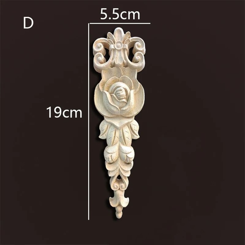 Rose Wood Carving Appliques Decorative Onlays For Furniture Antique Decor 12