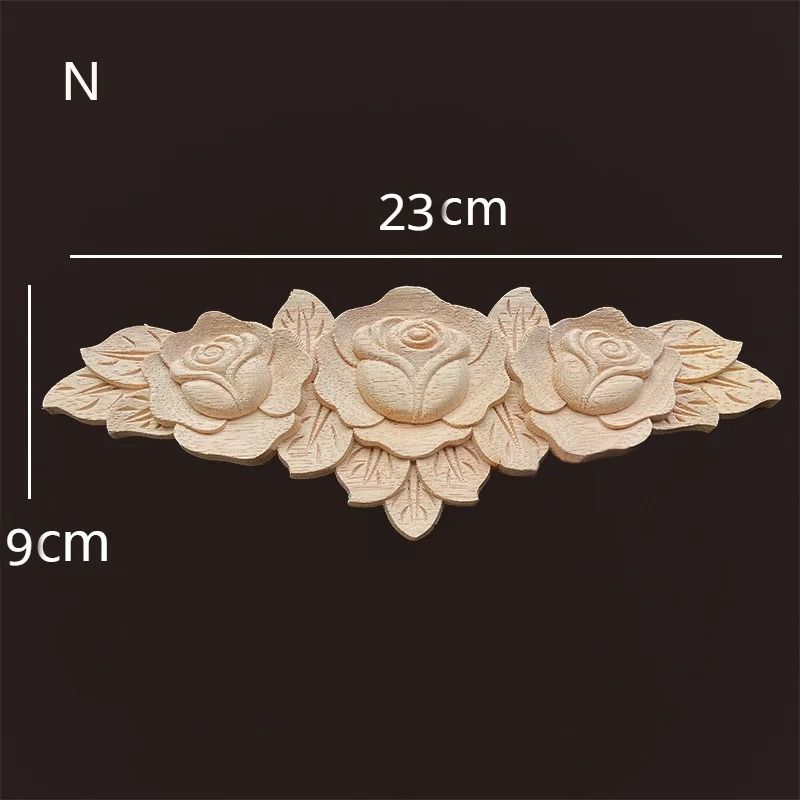 Rose Wood Carving Appliques Decorative Onlays For Furniture Antique Decor 19