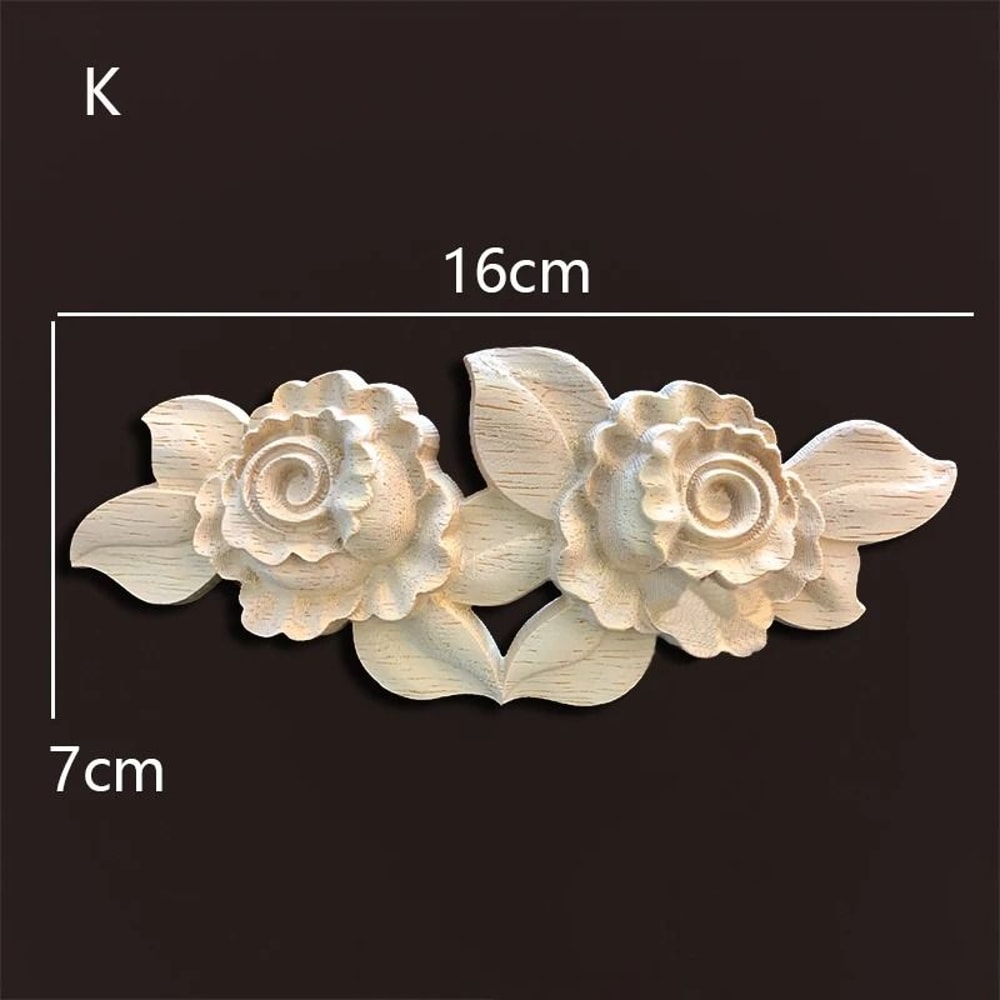 Rose Wood Carving Appliques Decorative Onlays For Furniture Antique Decor 20
