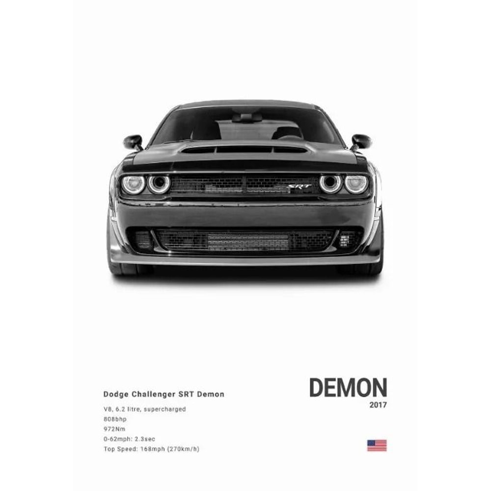 Dodge Challenger SRT Hellcat Canvas Poster Muscle Car Wall Art Decor 5