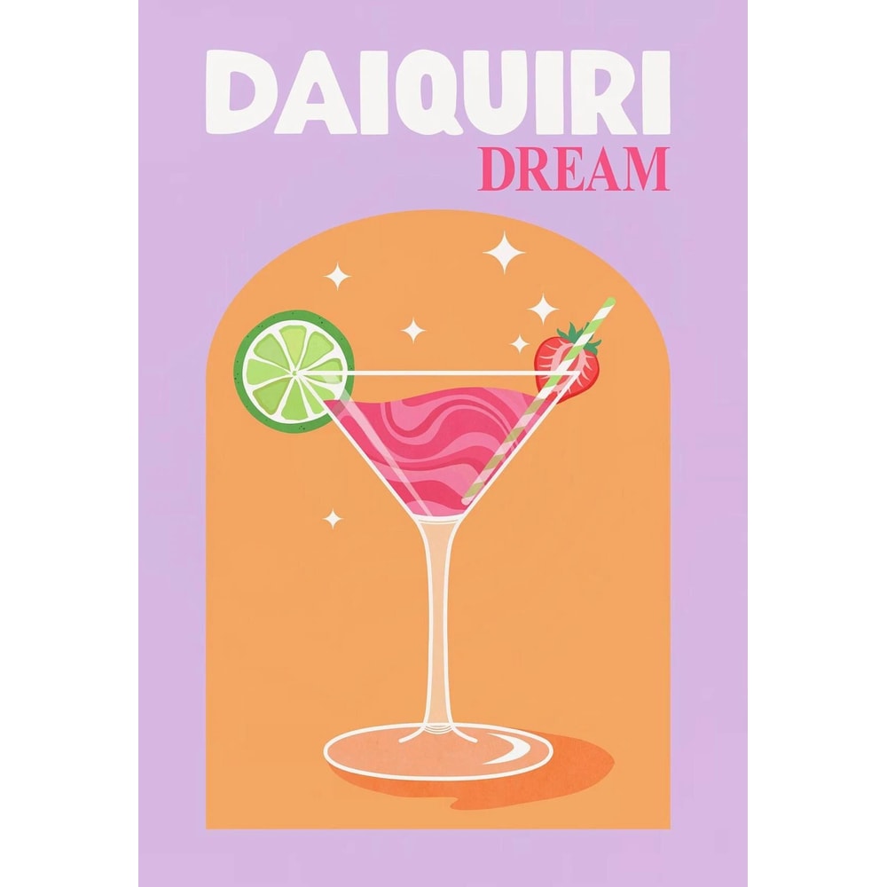 Colorful Cocktail Wall Art Canvas Modern Bar Cart Prints Decor 13