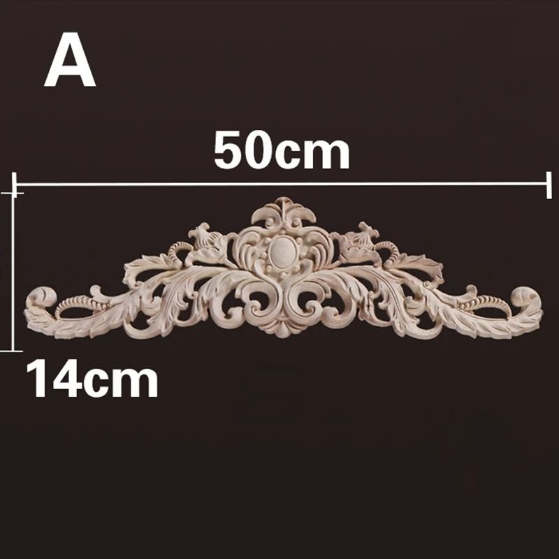 Decorative Wood Appliques Carved Furniture Onlay Trim Ornament 14