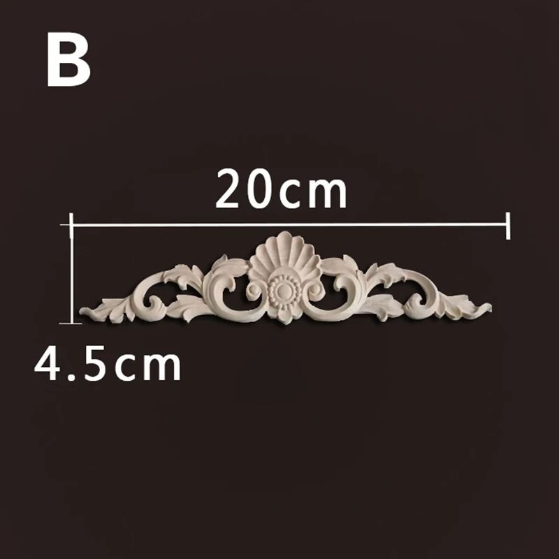 Decorative Wood Appliques Carved Furniture Onlay Trim Ornament 0