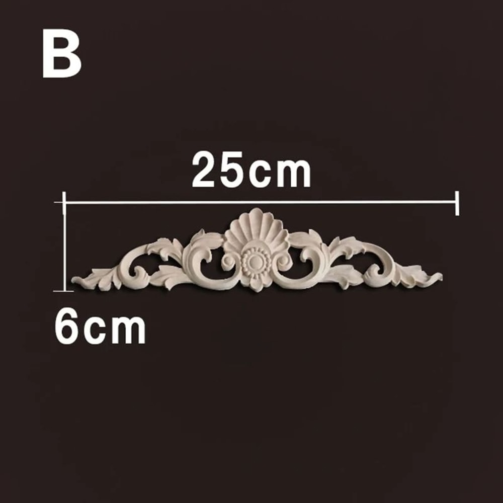 Decorative Wood Appliques Carved Furniture Onlay Trim Ornament 1