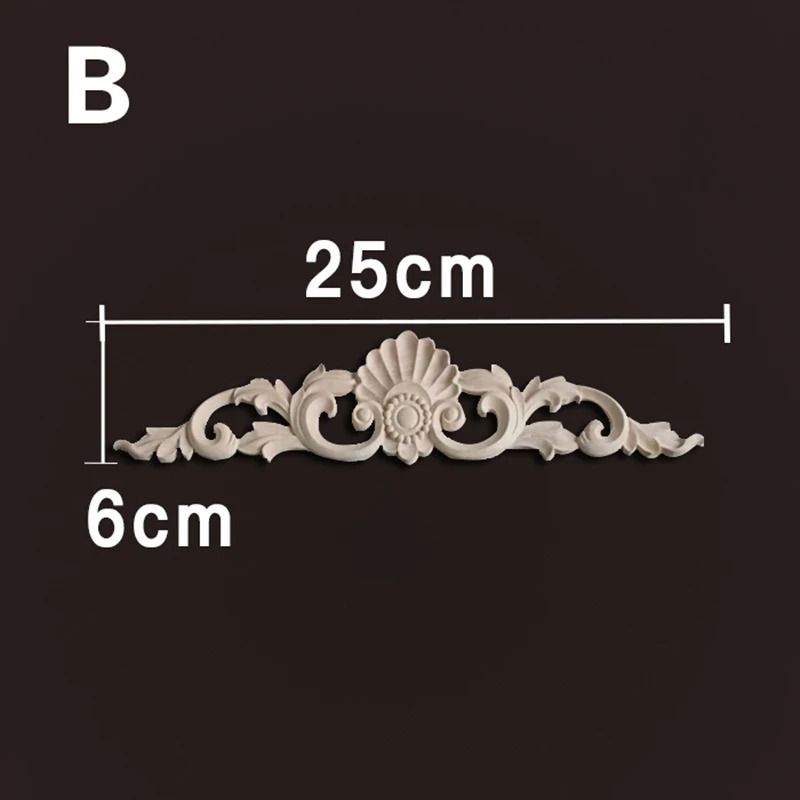 Decorative Wood Appliques Carved Furniture Onlay Trim Ornament 1