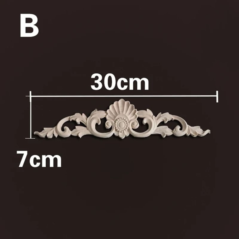 Decorative Wood Appliques Carved Furniture Onlay Trim Ornament 3