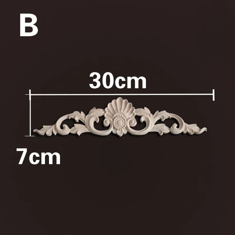 Decorative Wood Appliques Carved Furniture Onlay Trim Ornament 3