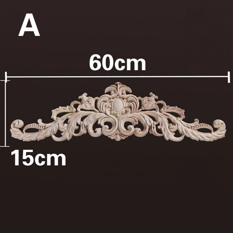 Decorative Wood Appliques Carved Furniture Onlay Trim Ornament 20