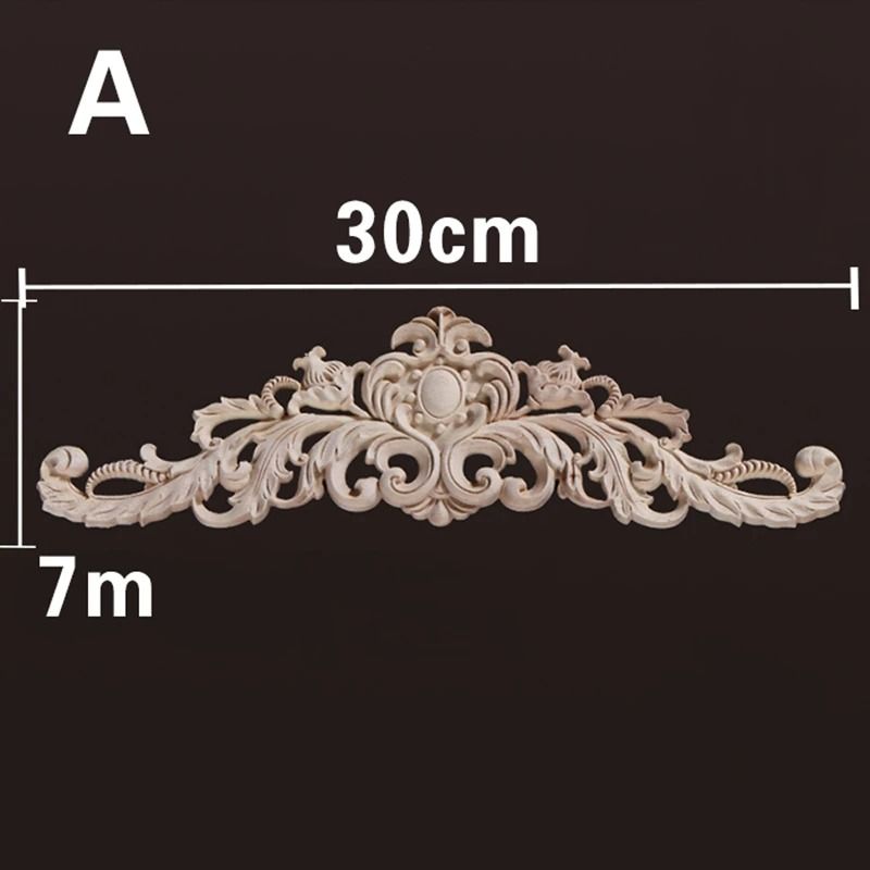 Decorative Wood Appliques Carved Furniture Onlay Trim Ornament 2