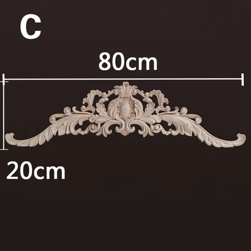 Decorative Wood Appliques Carved Furniture Onlay Trim Ornament 24
