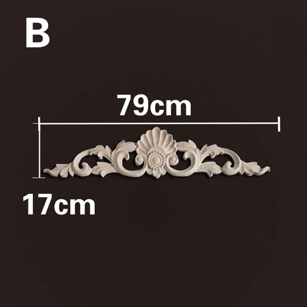 Decorative Wood Appliques Carved Furniture Onlay Trim Ornament 22