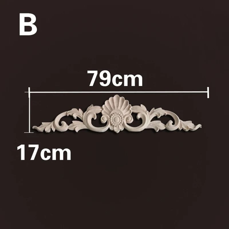 Decorative Wood Appliques Carved Furniture Onlay Trim Ornament 22