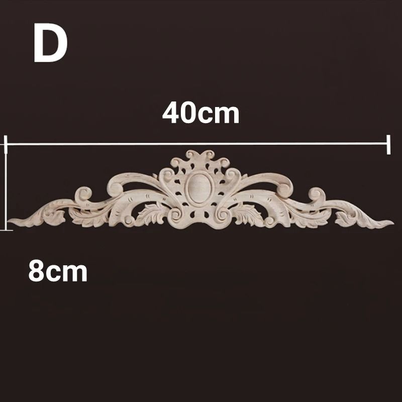 Decorative Wood Appliques Carved Furniture Onlay Trim Ornament 6