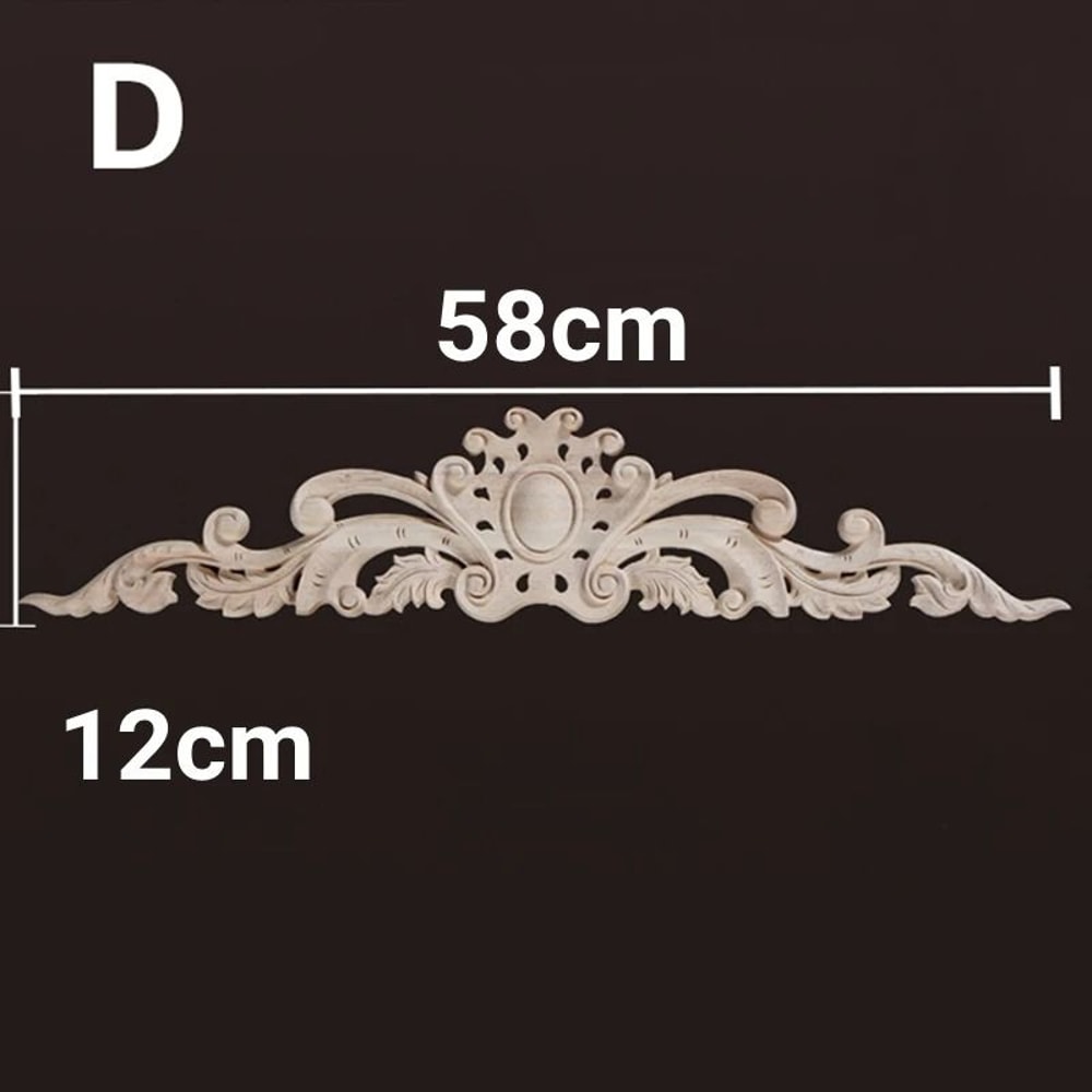 Decorative Wood Appliques Carved Furniture Onlay Trim Ornament 16