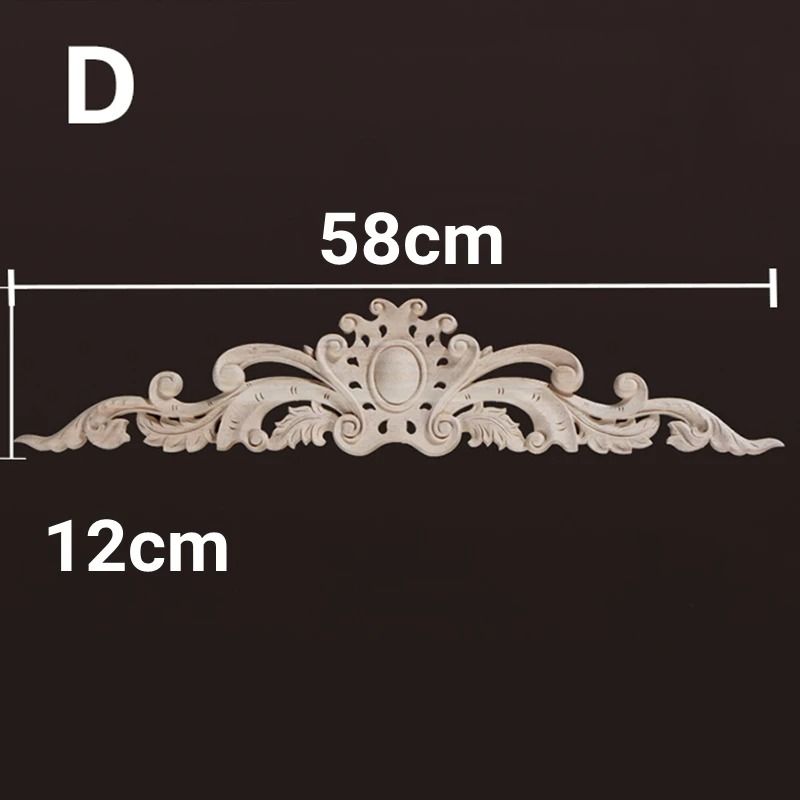 Decorative Wood Appliques Carved Furniture Onlay Trim Ornament 16