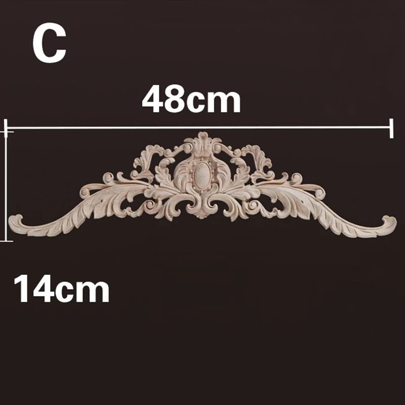 Decorative Wood Appliques Carved Furniture Onlay Trim Ornament 12