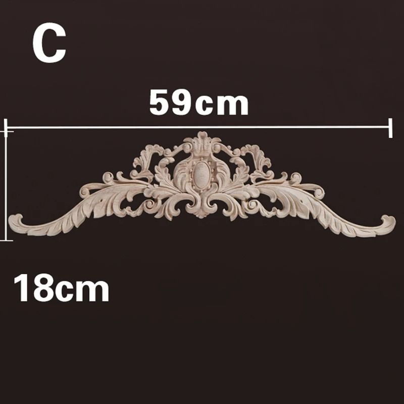 Decorative Wood Appliques Carved Furniture Onlay Trim Ornament 17